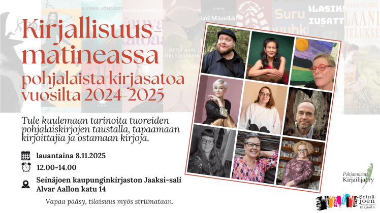 Kirjallisuusmatinea Seinäjoella 8.11.2025